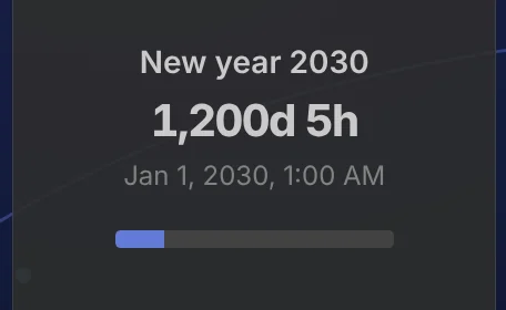 The Countdown widget showing time remaining until an event