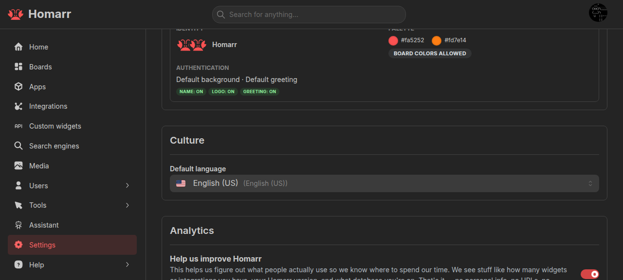 Default instance language